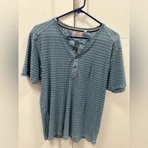 Blue Striped Men's Henley Shirt